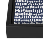 Spotted Preppy Dots Abstract in Navy Blue Framed Canvas Print Gallery Image 3