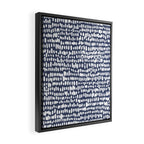 Spotted Preppy Dots Abstract in Navy Blue Framed Canvas Print Gallery Image 2