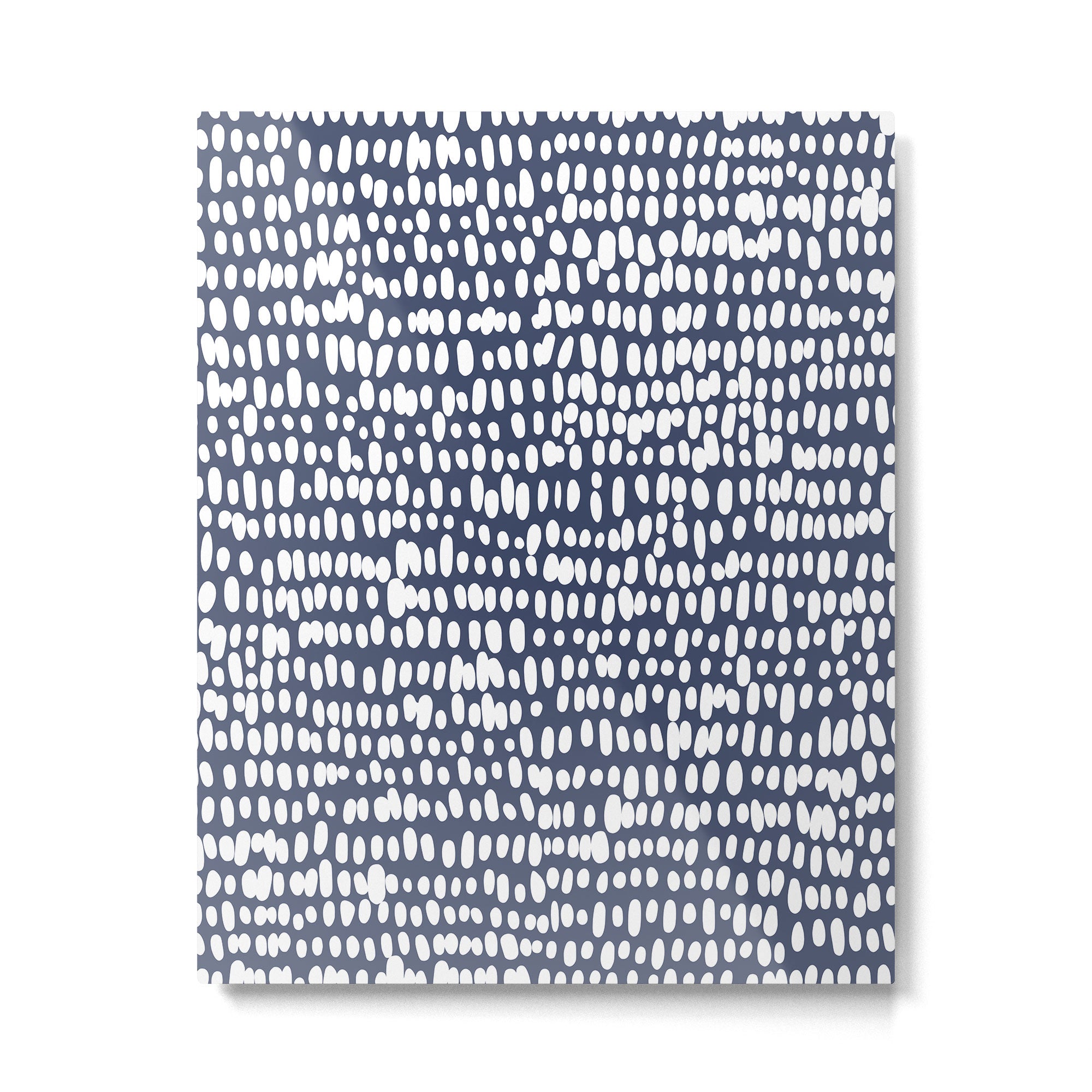 Spotted Preppy Dots Abstract in Navy Blue Metal Print Gallery Image 6