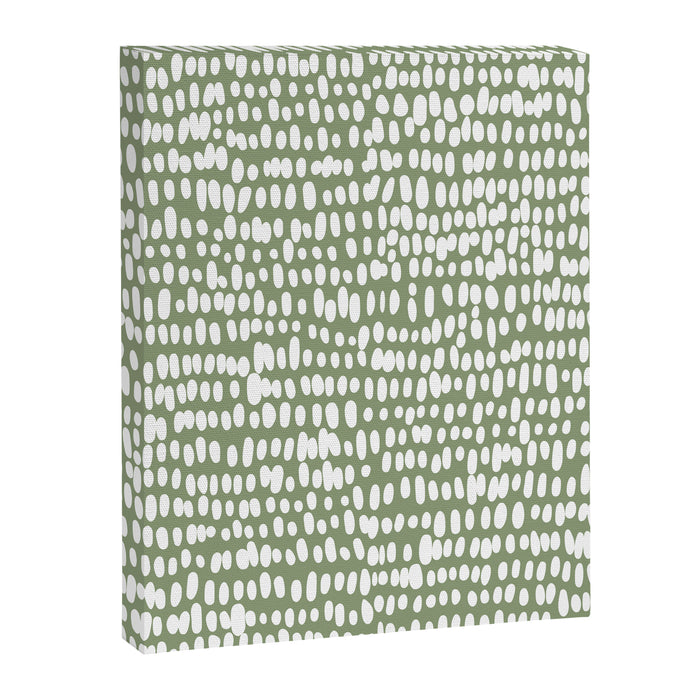 Spotted Preppy Dots Abstract in Sage Green Canvas Print Gallery Image 1