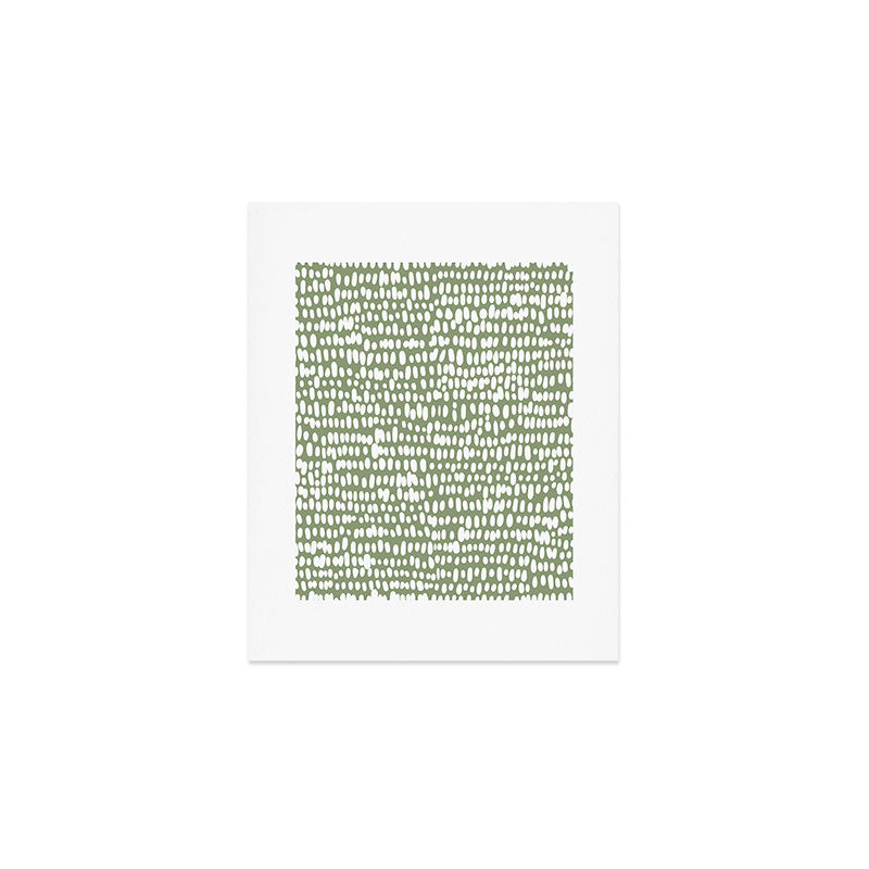 Spotted Preppy Dots Abstract in Sage Green Art Print Gallery Image 1