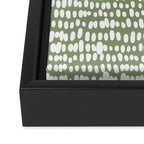Spotted Preppy Dots Abstract in Sage Green Framed Canvas Print Gallery Image 3