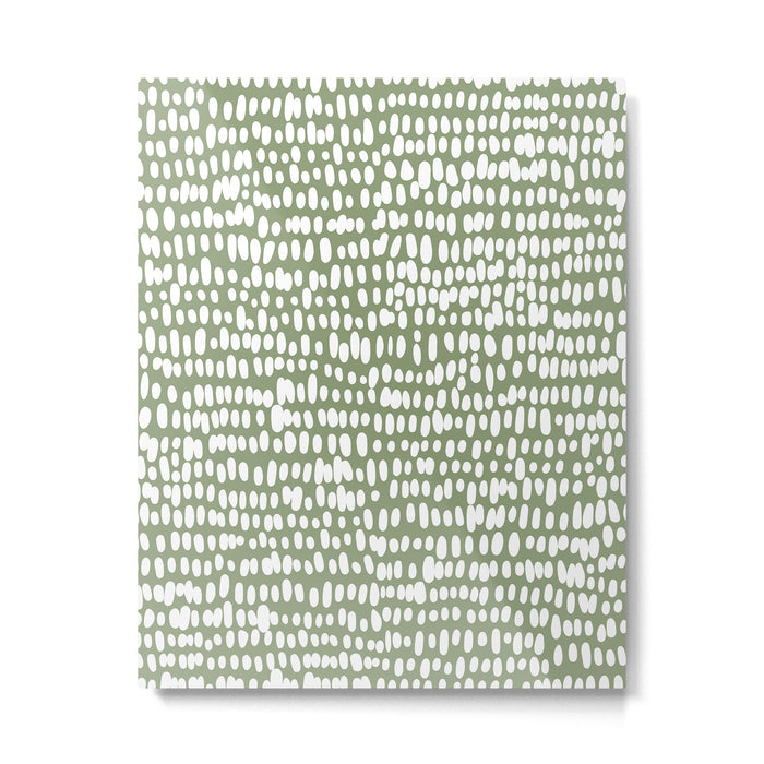 Spotted Preppy Dots Abstract in Sage Green Metal Print Gallery Image 1