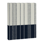 Spotted Stripes, Ivory and Navy Blue Canvas Print Gallery Image 8