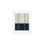 Spotted Stripes, Ivory and Navy Blue Art Print Gallery Image 1