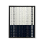 Spotted Stripes, Ivory and Navy Blue Framed Canvas Print Gallery Image 8