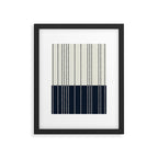 Spotted Stripes, Ivory and Navy Blue Framed Art Print Gallery Image 6