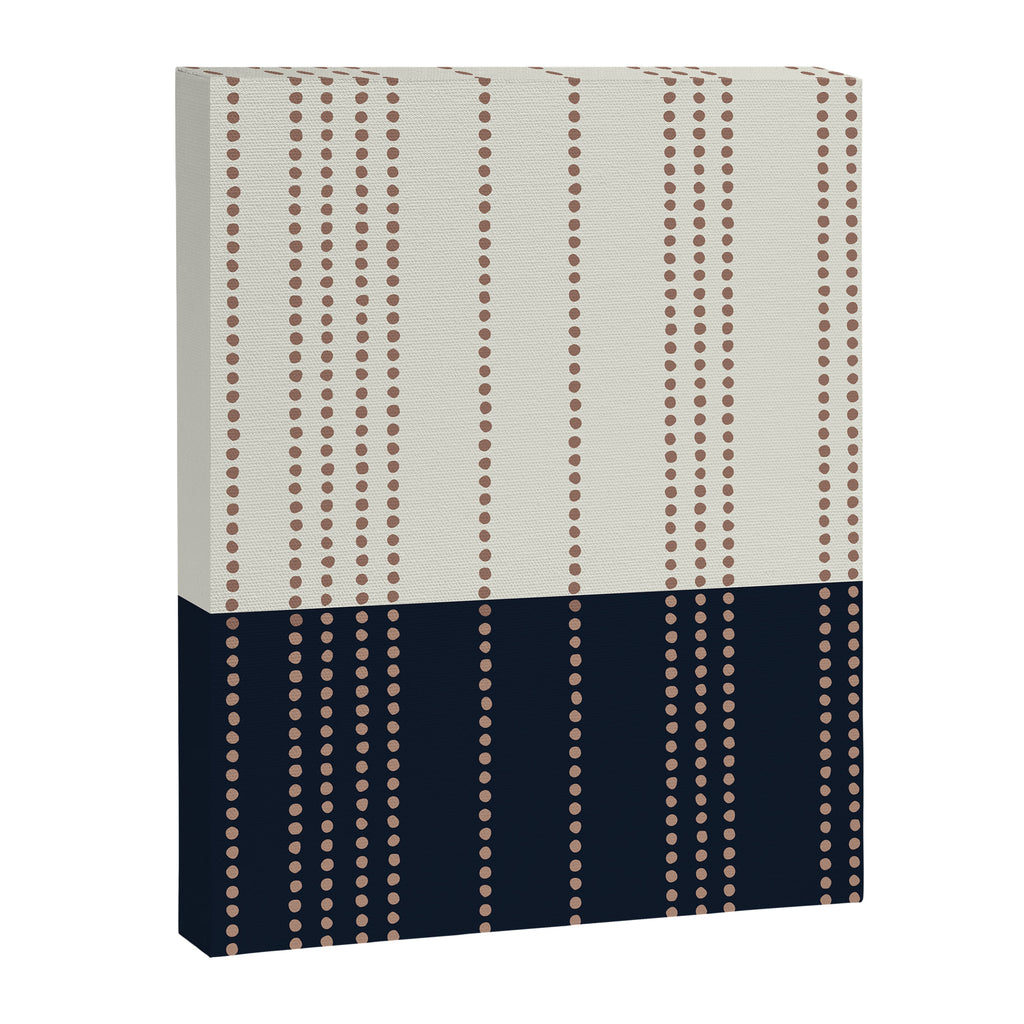 Spotted Stripes, Navy, Ivory and Light Terracotta Canvas Print Gallery Image 8