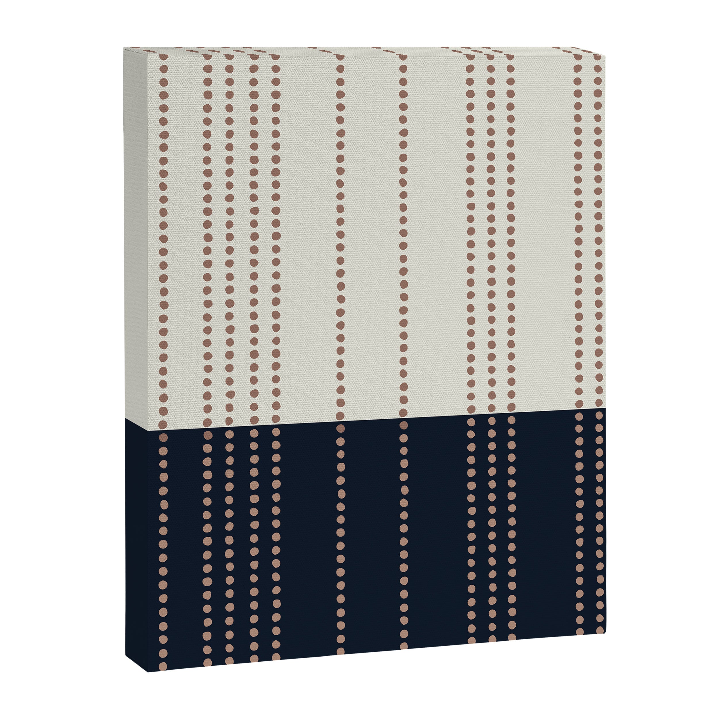 Spotted Stripes, Navy, Ivory and Light Terracotta Canvas Print Gallery Image 8