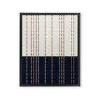 Spotted Stripes, Navy, Ivory and Light Terracotta Framed Canvas Print Gallery Image 8