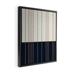Spotted Stripes, Navy, Ivory and Light Terracotta Framed Canvas Print Gallery Image 2