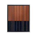 Spotted Stripes, Terracotta and Navy Blue Framed Canvas Print Gallery Image 8