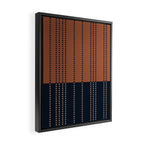 Spotted Stripes, Terracotta and Navy Blue Framed Canvas Print Gallery Image 2