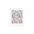 Spring Wildflowers, Floral Prints, Soft Pink and Teal Art Print Gallery Image 1