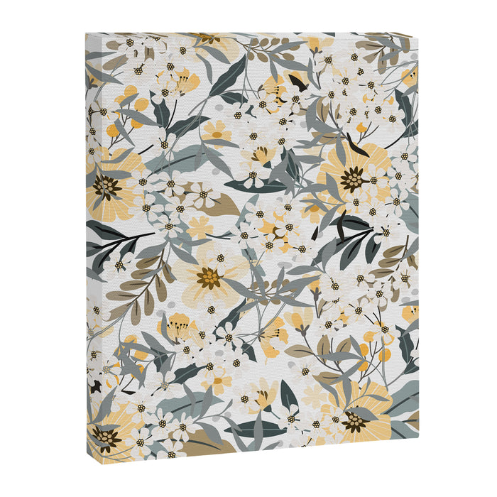 Spring Wildflowers, Floral Prints, Yellow and Gray Canvas Print Gallery Image 1