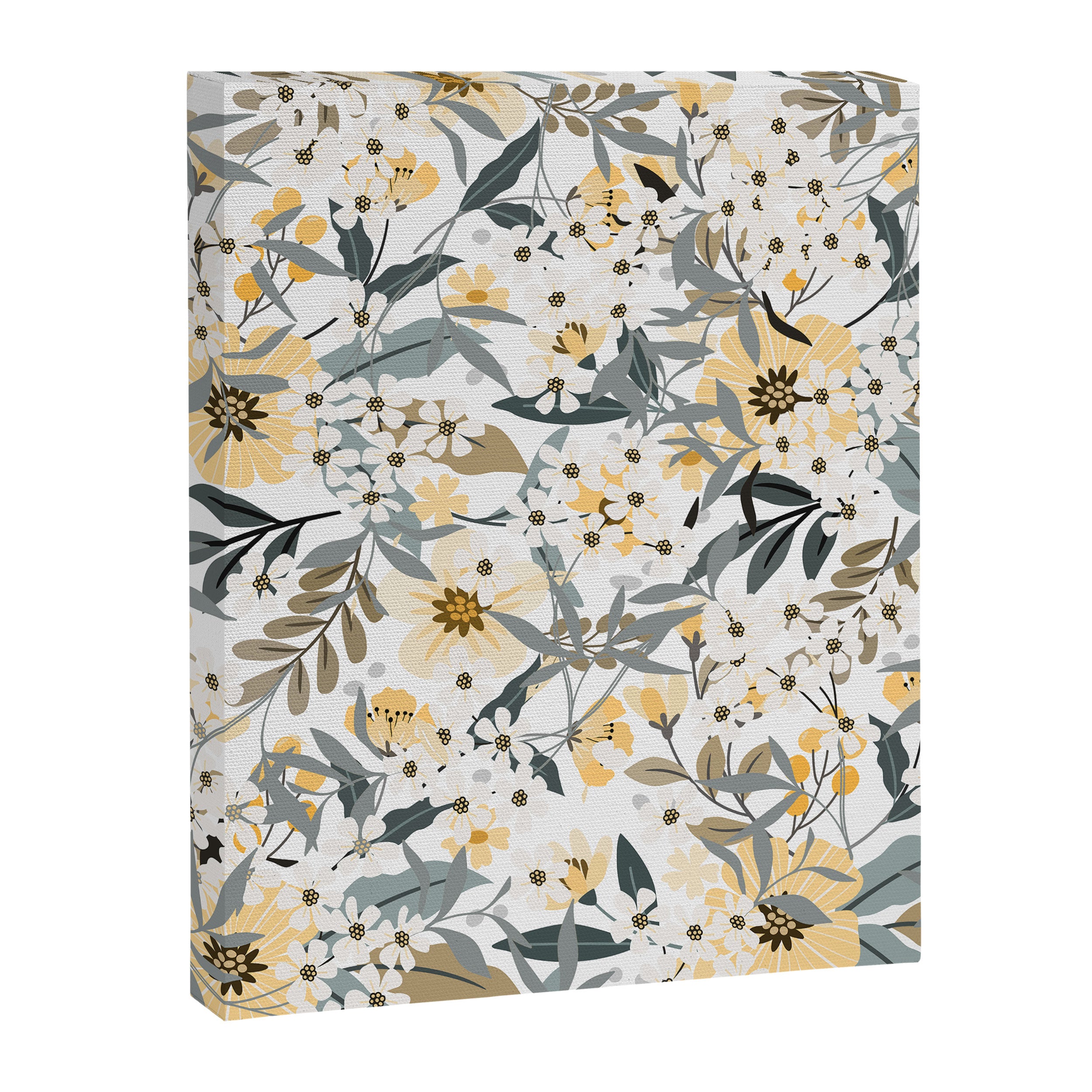 Spring Wildflowers, Floral Prints, Yellow and Gray Canvas Print Gallery Image 8