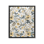 Spring Wildflowers, Floral Prints, Yellow and Gray Framed Canvas Print Gallery Image 8