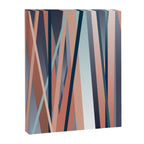 Stripes Abstract, Navy, Teal, Coral Pink Canvas Print Gallery Image 6