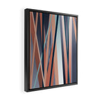 Stripes Abstract, Navy, Teal, Coral Pink Framed Canvas Print Gallery Image 2