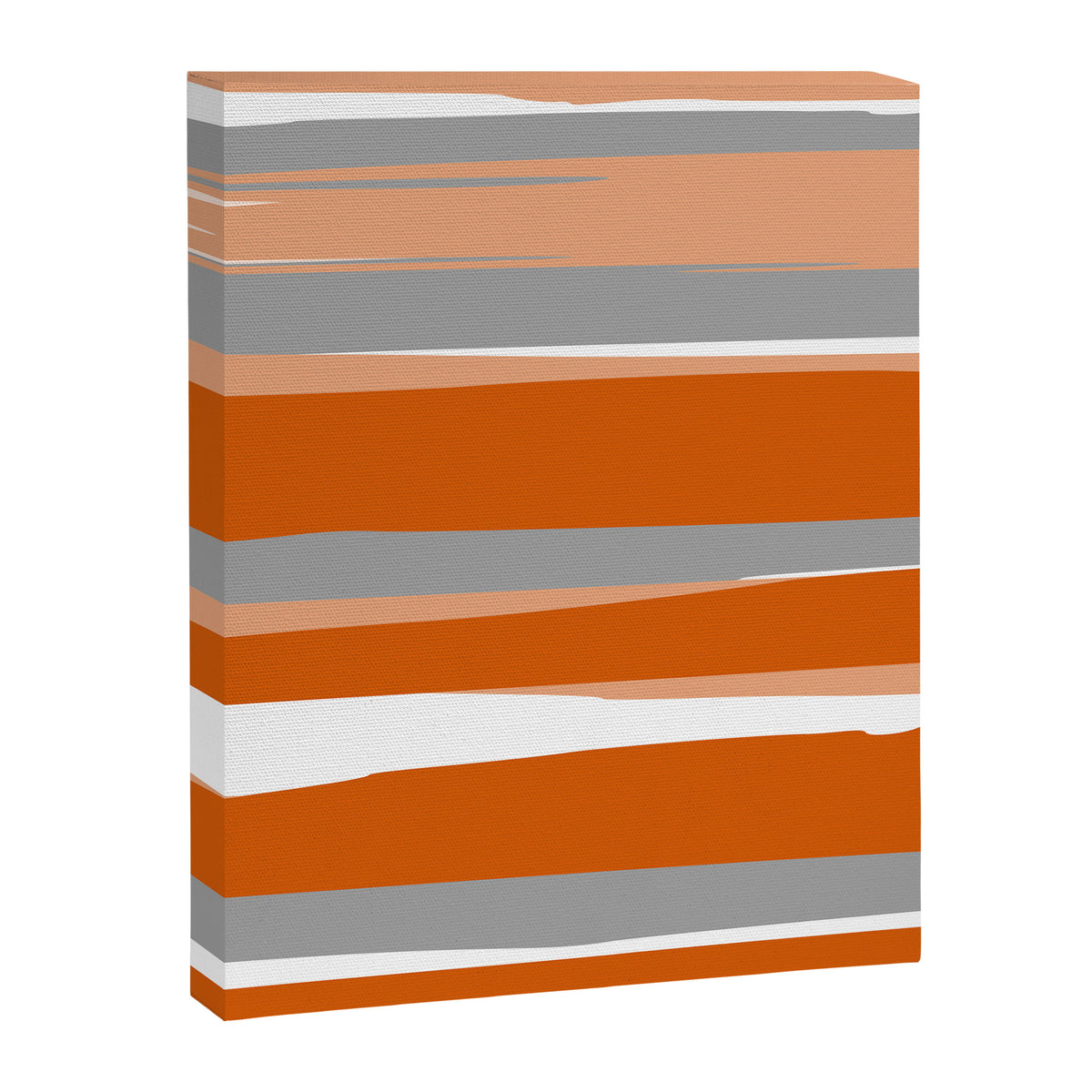 Stripes Abstract, Orange and Grey Canvas Print Gallery Image 8