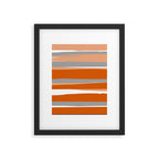 Stripes Abstract, Orange and Grey Framed Art Print Gallery Image 6