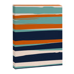 Stripes Abstract, Orange, Teal, Navy Canvas Print Gallery Image 8