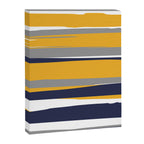 Stripes Abstract, Yellow, Grey, Navy Canvas Print Gallery Image 8