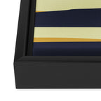 Stripes Abstract, Yellow, Teal, Navy Blue Framed Canvas Print Gallery Image 3