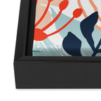 Summer Abstract, Floral Prints, Orange, Teal, Blue, Colourful Prints. Framed Canvas Print Gallery Image 3