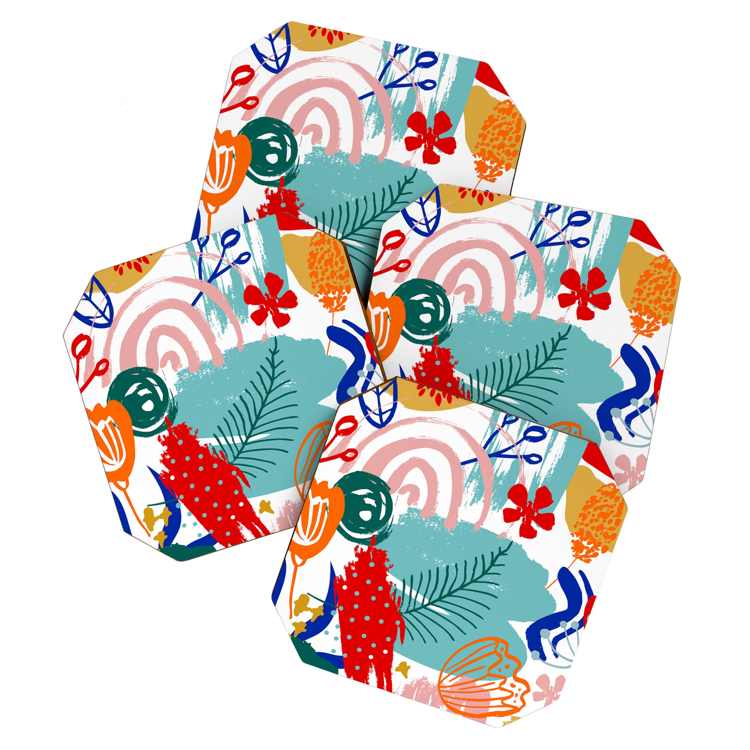 Summer Floral Prints, Abstract, Colourful Prints. Coaster Gallery Image 1