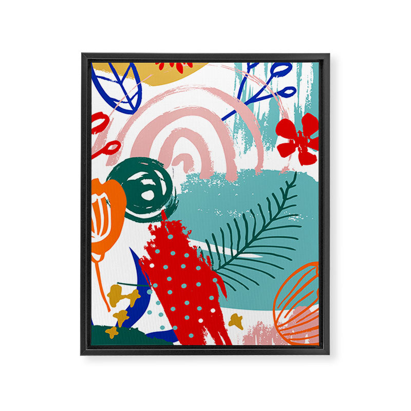 Summer Floral Prints, Abstract, Colourful Prints. Framed Canvas Print Gallery Image 8