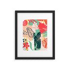 Summer Floral Prints, Abstract, Red and Green, Colourful Prints. Framed Art Print Gallery Image 6