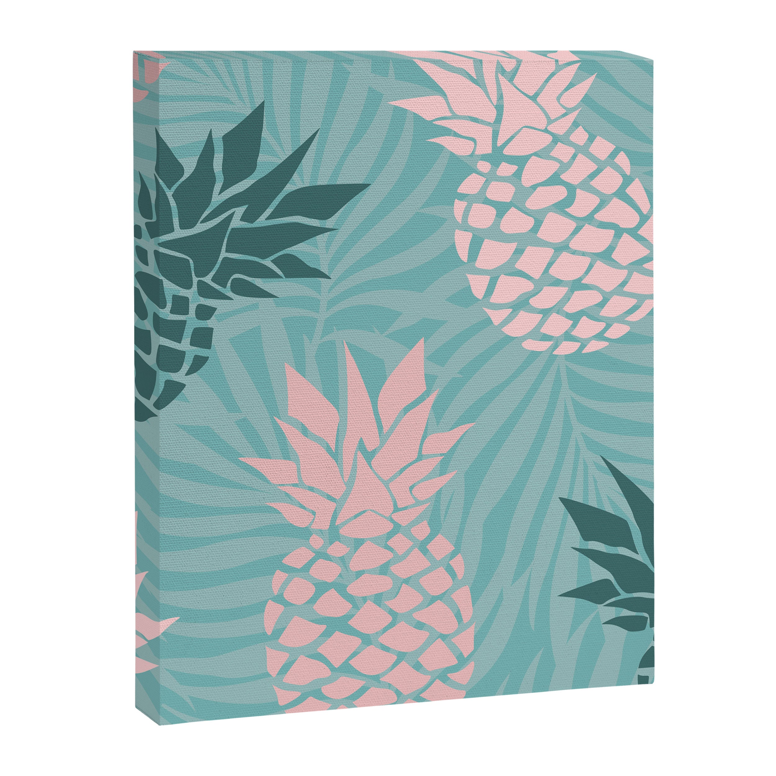Summer, Pineapple Art, Pink, Turquoise, Teal Canvas Print Gallery Image 8