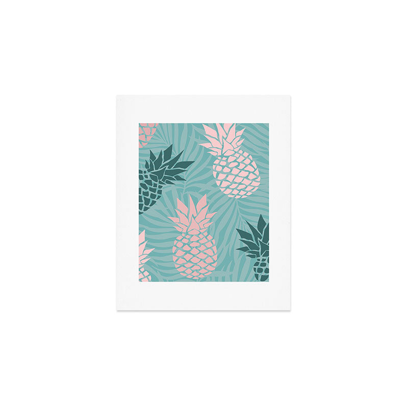 Summer, Pineapple Art, Pink, Turquoise, Teal Art Print Gallery Image 1