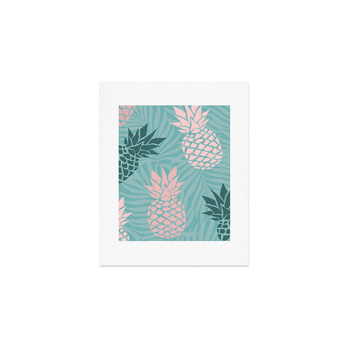 Summer, Pineapple Art, Pink, Turquoise, Teal Art Print Gallery Image 1