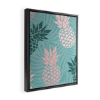 Summer, Pineapple Art, Pink, Turquoise, Teal Framed Canvas Print Gallery Image 2