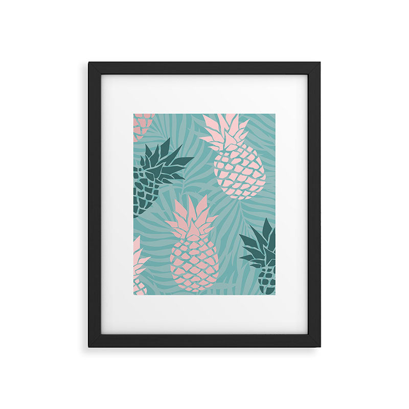 Summer, Pineapple Art, Pink, Turquoise, Teal Framed Art Print Gallery Image 4