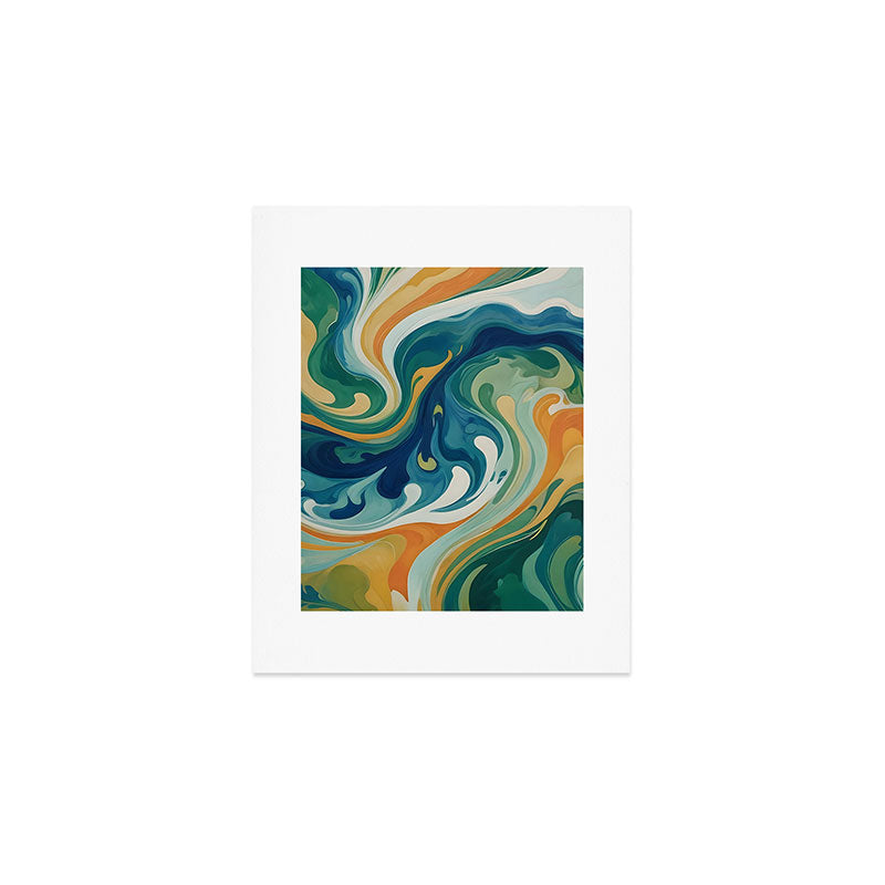 Tangerblue Waves Art Print Gallery Image 1