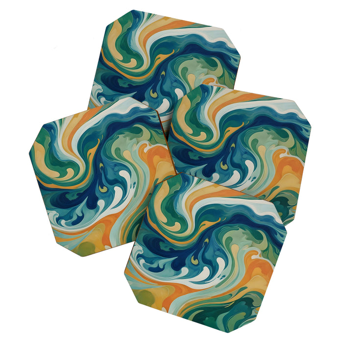Tangerblue Waves Coaster Gallery Image 1