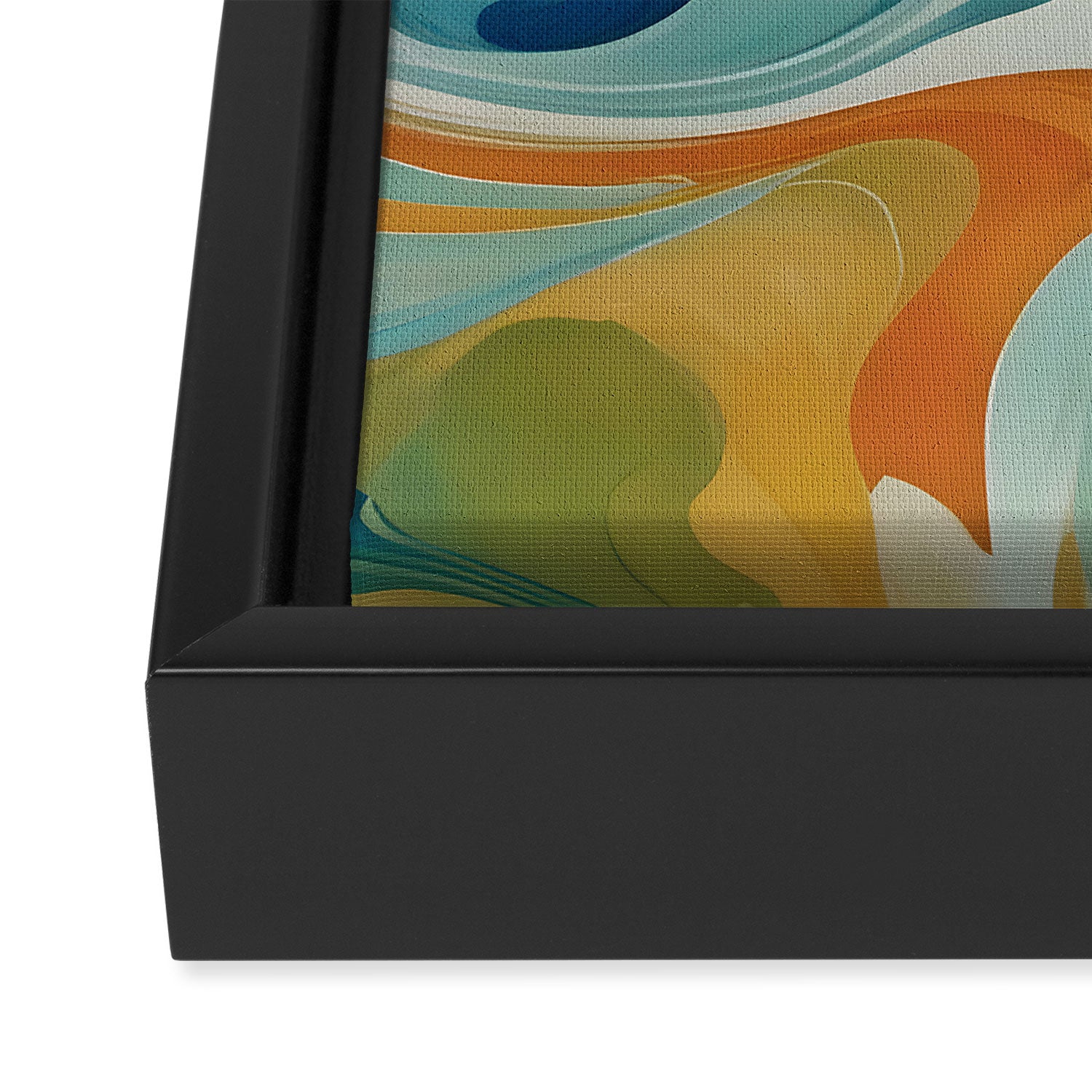 Tangerblue Waves Framed Canvas Print Gallery Image 3