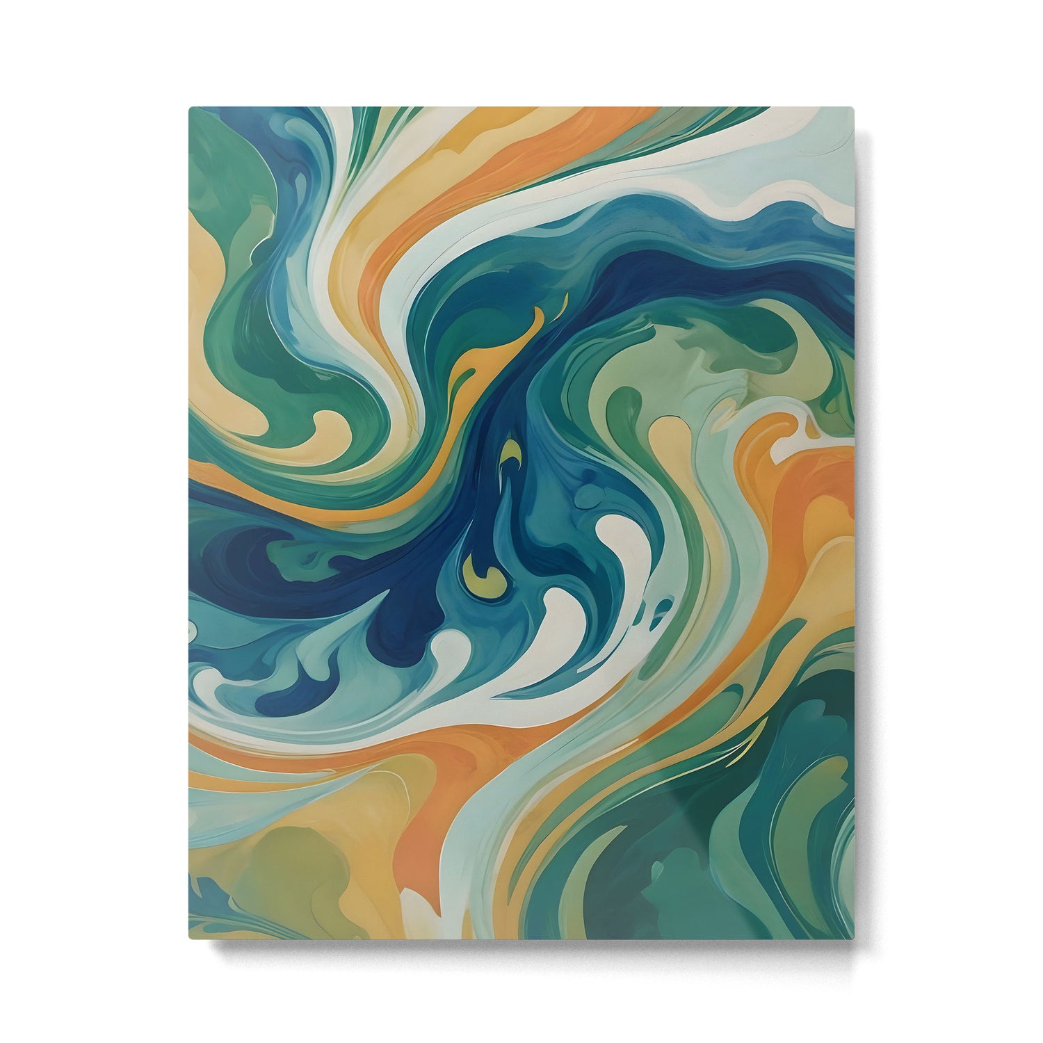 Tangerblue Waves Metal Print Gallery Image 6