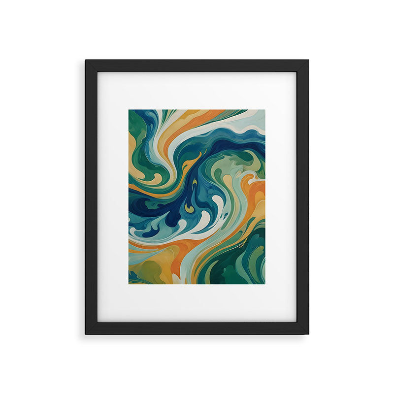 Tangerblue Waves Framed Art Print Gallery Image 6