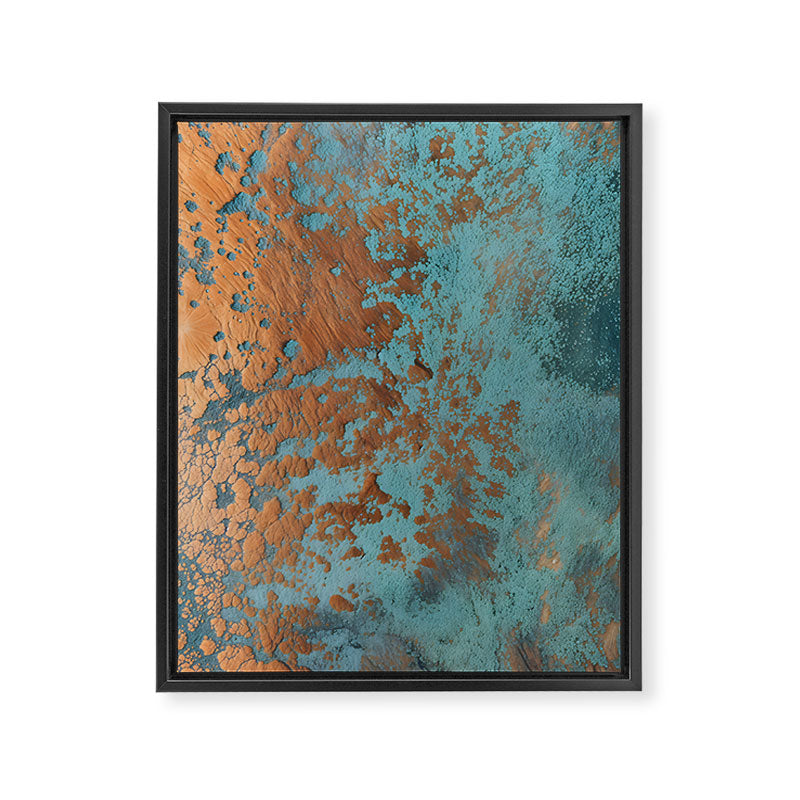 Tarnished in Teal and Copper Rust Framed Canvas Print Gallery Image 8