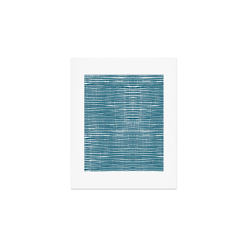 Teal Striped Abstract Pattern Art Print Gallery Image 1