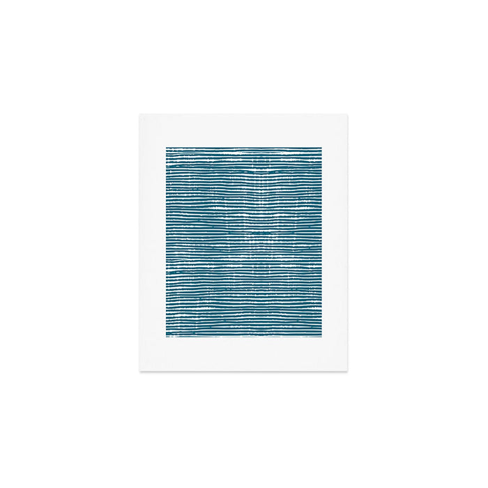 Teal Striped Abstract Pattern Art Print Gallery Image 1