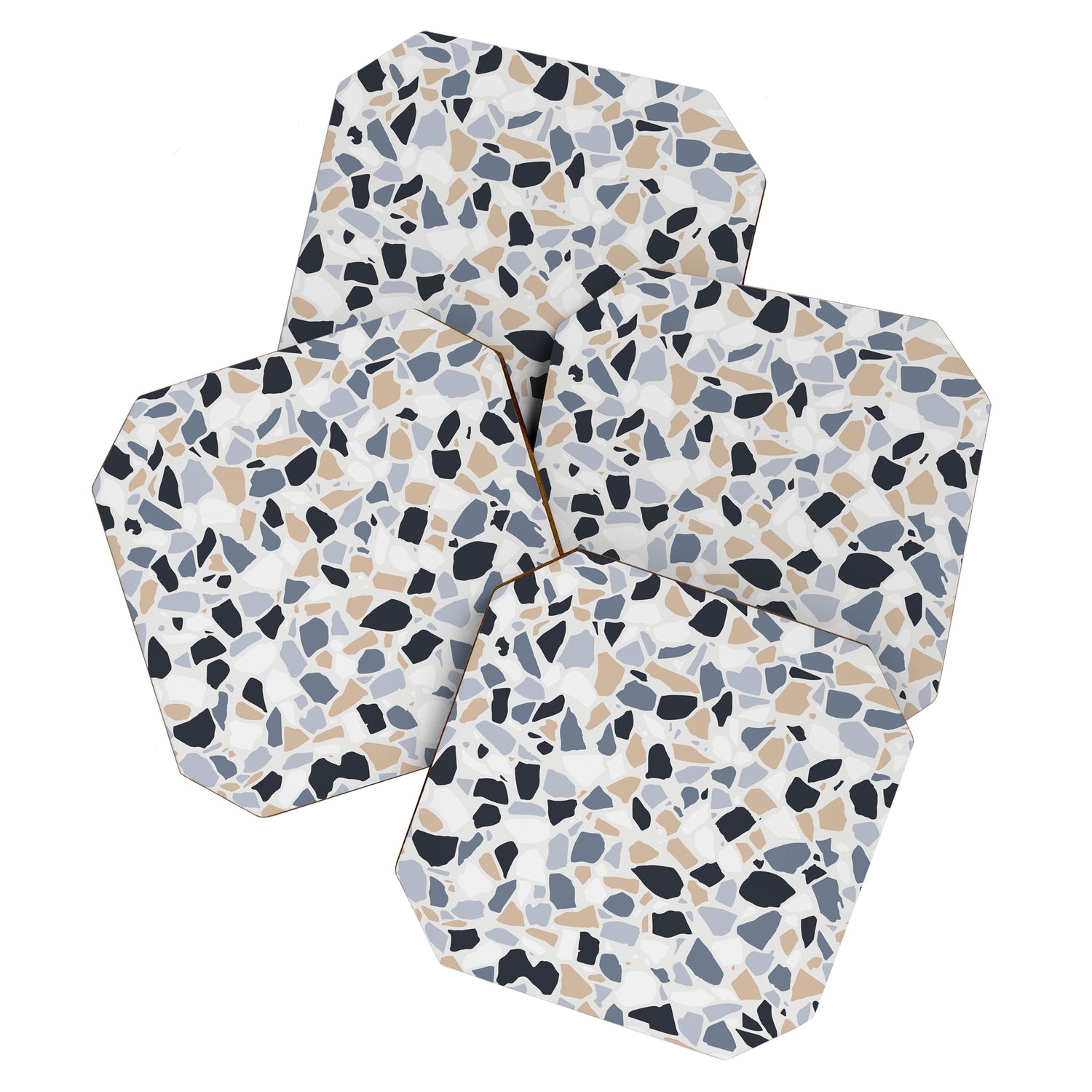 Terrazzo Mosaic Pattern, Gray and Neutral Coaster Gallery Image 1