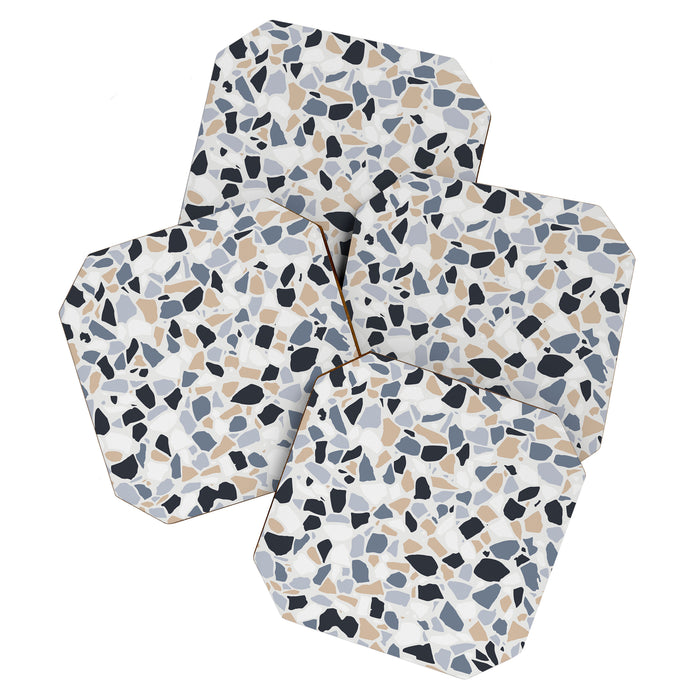 Terrazzo Mosaic Pattern, Gray and Neutral Coaster Gallery Image 1