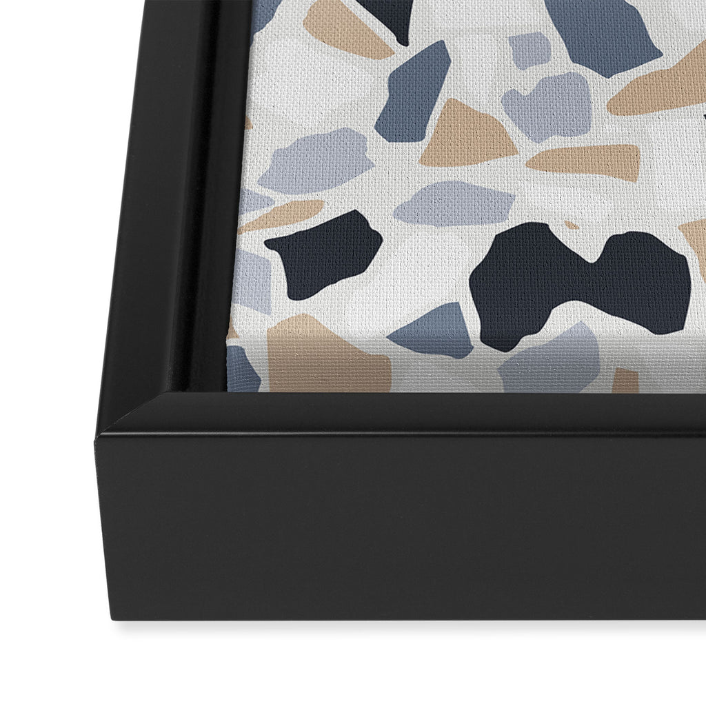 Terrazzo Mosaic Pattern, Gray and Neutral Framed Canvas Print Gallery Image 3