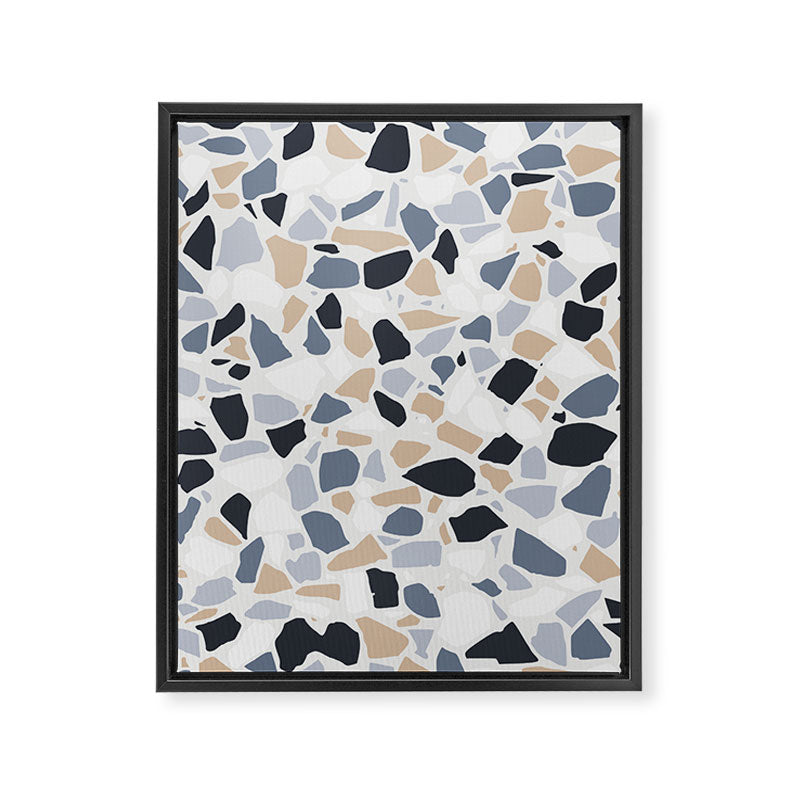 Terrazzo Mosaic Pattern, Gray and Neutral Framed Canvas Print Gallery Image 8