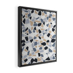 Terrazzo Mosaic Pattern, Gray and Neutral Framed Canvas Print Gallery Image 2